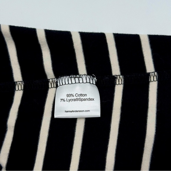 Hanna Andersson Striped Black and White Girls Dress Gold Zipper on Back Size 8 - Picture 8 of 10
